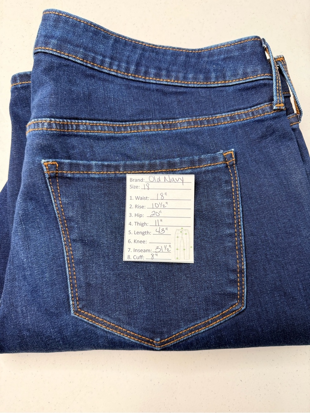 Old Navy Kicker Boot-Cut Dark Wash Jeans Size 18 - Picture 12 of 12